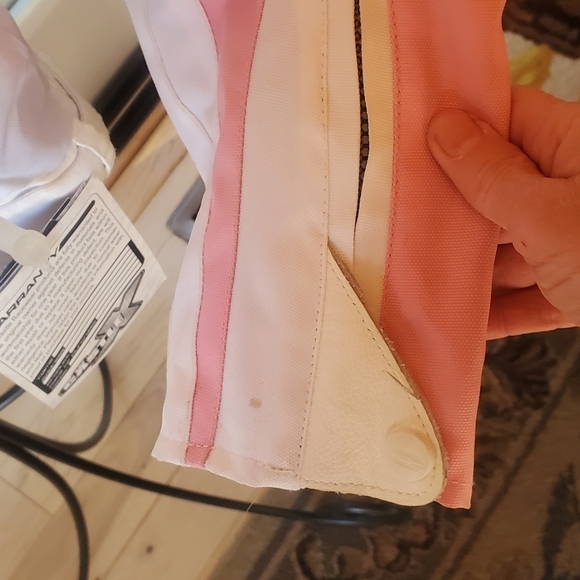 Castle Streetwear Escape Textile Motorcycle Embroider Pink & White Sz 10 Jacket - Picture 10 of 16